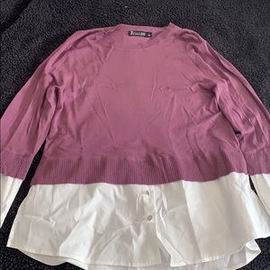Purple combination shirt and sweater